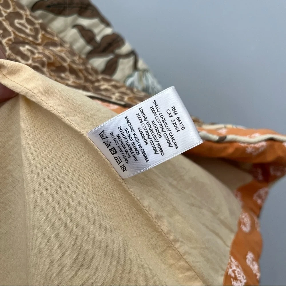 Anthropologie X Llani Quilted Brown & Orange Motif Printed Jacket Size M/L NWT - Picture 11 of 16